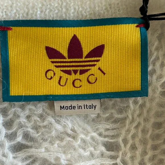 NWT Gucci X Adidas Ivory Mohair Knit Button Front Cardigan XS - Picture 7 of 16